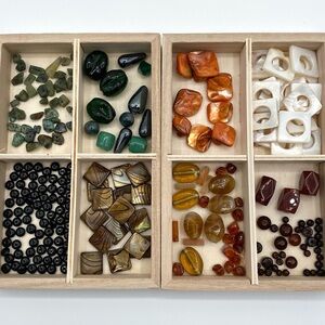 Assortment of Natural Stone Beads Glass Beads & Shell Beads
